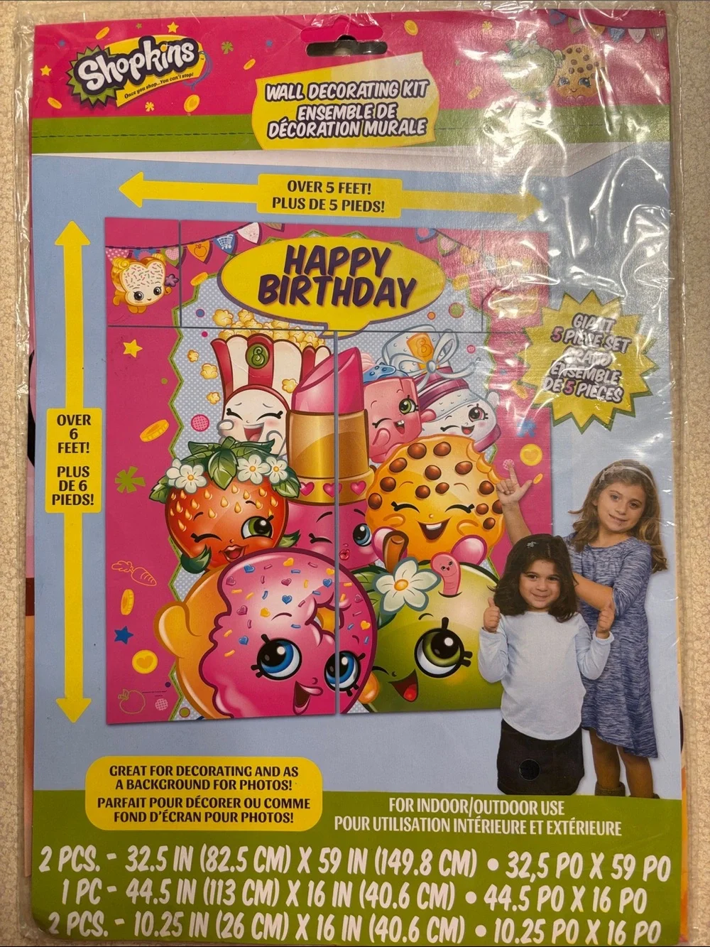Shopkins Pink Party Decorations and Invitations- 5 packs assortment